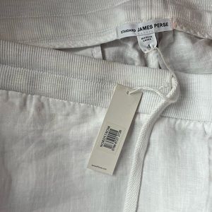 Standard James Perse white 100 % linen pants size 4.